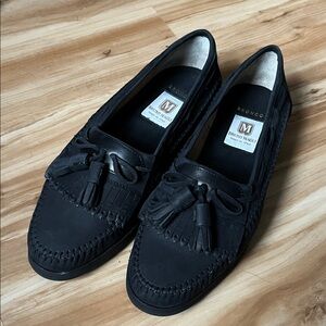 Bruno Magli Dark Leather Tassel Loafers